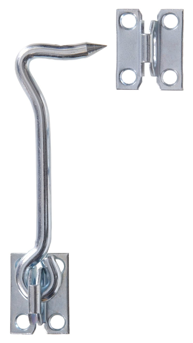 Hardware Essentials 851932 Gate Hook Latch with Plate Staples Zinc 5"" - Image 1